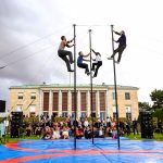 Chinese pole acrobatics at the French Embassy